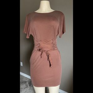 Bebop Slimming Corset Waist Tunic / Dress Pink
